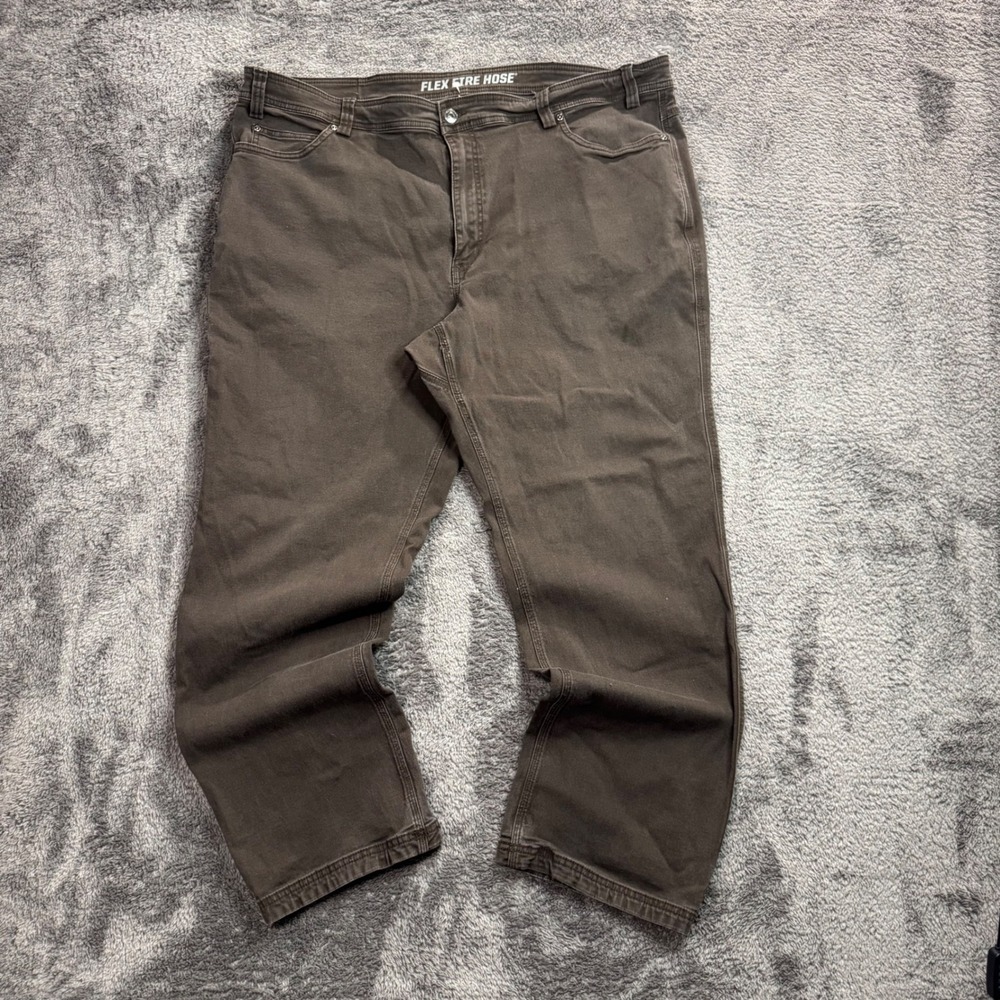 Duluth Trading Co Flex Fire Hose Work Pants Mens 44x32 Brown Utility Canvas
